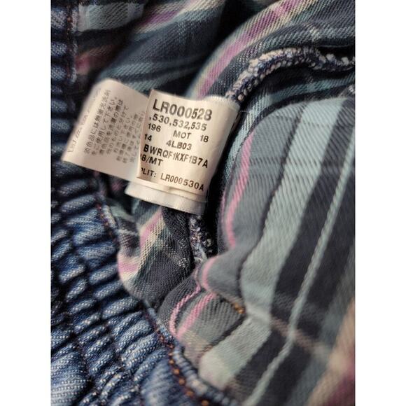 LL Bean Jeans Womens 18MT Plaid Flannel Lined Original Fit Relaxed Denim - Picture 8 of 10